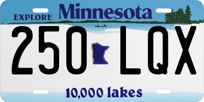 MN license plate 250LQX