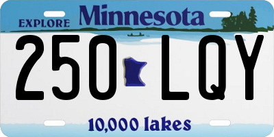 MN license plate 250LQY