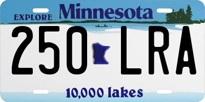 MN license plate 250LRA