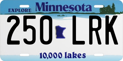 MN license plate 250LRK