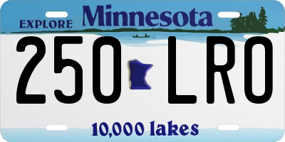MN license plate 250LRO