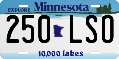 MN license plate 250LSO