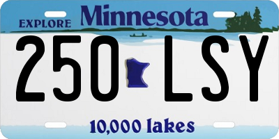 MN license plate 250LSY