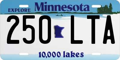 MN license plate 250LTA
