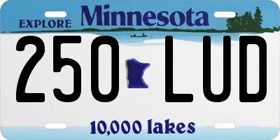 MN license plate 250LUD