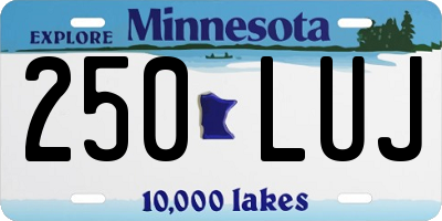 MN license plate 250LUJ