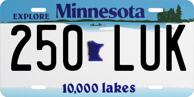 MN license plate 250LUK