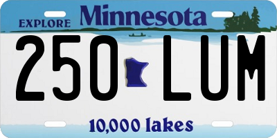 MN license plate 250LUM