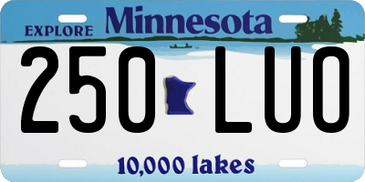 MN license plate 250LUO