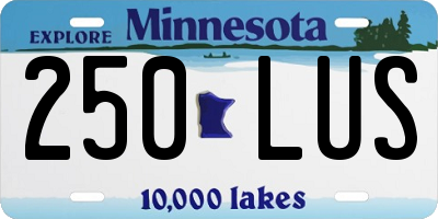MN license plate 250LUS