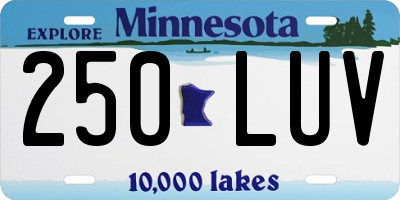 MN license plate 250LUV