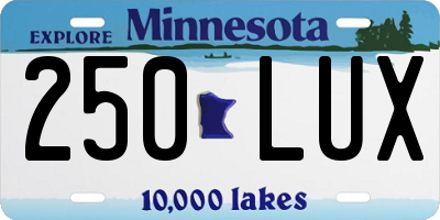 MN license plate 250LUX