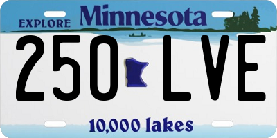 MN license plate 250LVE