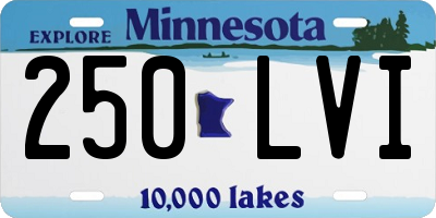 MN license plate 250LVI