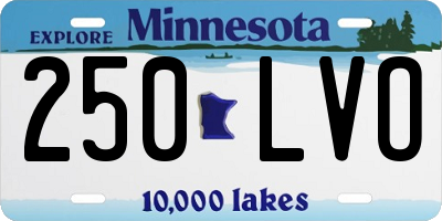 MN license plate 250LVO