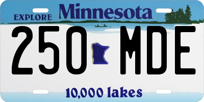 MN license plate 250MDE