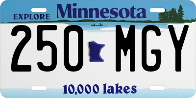 MN license plate 250MGY