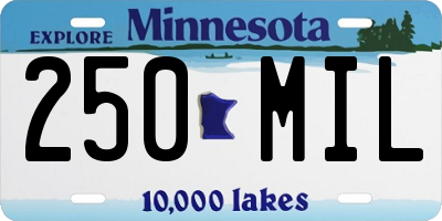 MN license plate 250MIL