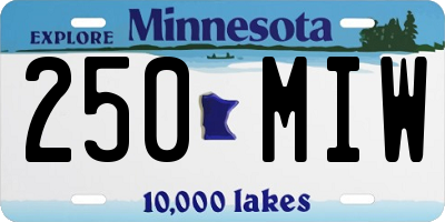 MN license plate 250MIW