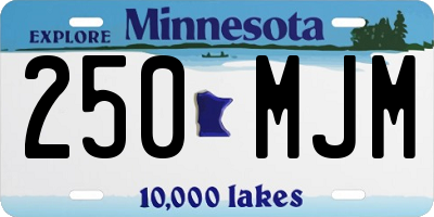 MN license plate 250MJM