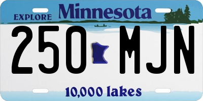 MN license plate 250MJN