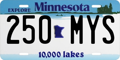 MN license plate 250MYS