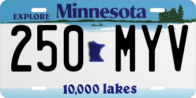 MN license plate 250MYV