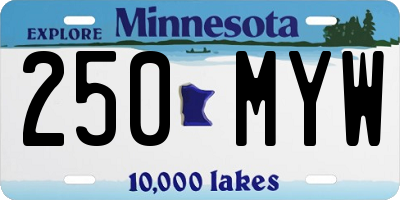 MN license plate 250MYW