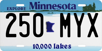MN license plate 250MYX