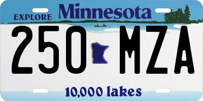 MN license plate 250MZA