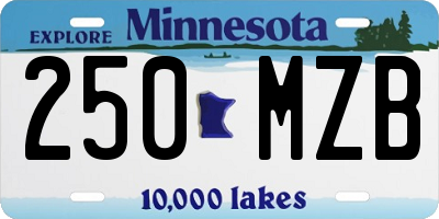 MN license plate 250MZB