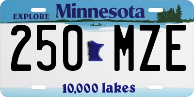 MN license plate 250MZE