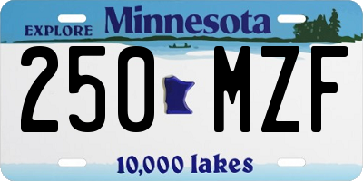 MN license plate 250MZF