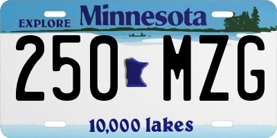 MN license plate 250MZG