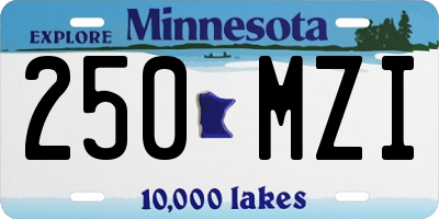 MN license plate 250MZI