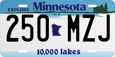 MN license plate 250MZJ