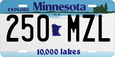 MN license plate 250MZL