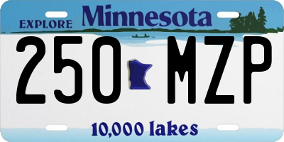 MN license plate 250MZP