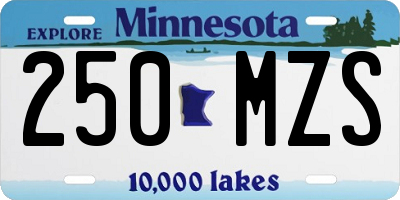 MN license plate 250MZS
