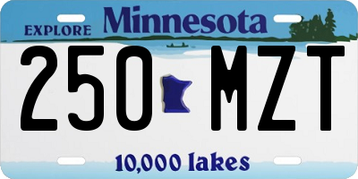 MN license plate 250MZT