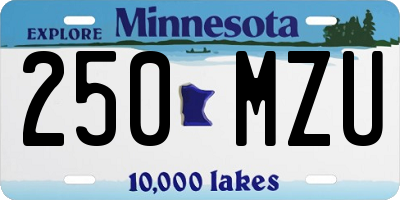 MN license plate 250MZU