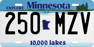 MN license plate 250MZV