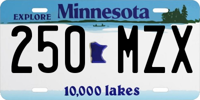 MN license plate 250MZX