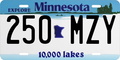 MN license plate 250MZY