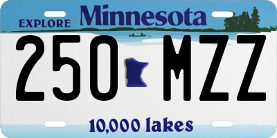 MN license plate 250MZZ