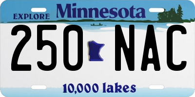 MN license plate 250NAC