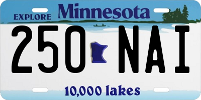 MN license plate 250NAI
