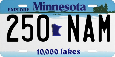 MN license plate 250NAM