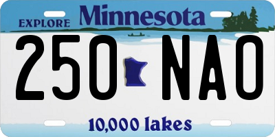 MN license plate 250NAO