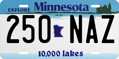 MN license plate 250NAZ